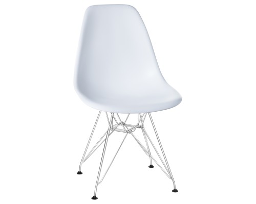 Стул обеденный DOBRIN DSR, ножки хром, цвет белый (W-02)