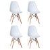 Набор 4 шт Стул обеденный DOBRIN DSW, ножки светлый бук, цвет белый (W-02)