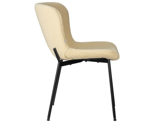 Стул обеденный DOBRIN MILO, черные ножки, кремовый букле (UF992-02)