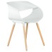 Стул обеденный DOBRIN ALIEN, ножки светлый бук, цвет белый (W-02)