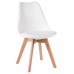 Стул обеденный DOBRIN JERRY SOFT, ножки светлый бук, цвет сиденья белый (W-02)