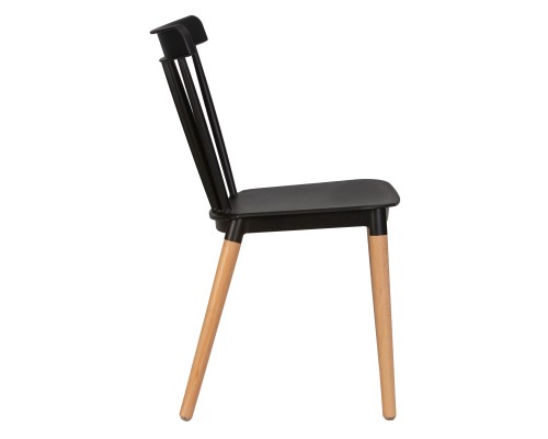 Набор 4 шт Стул обеденный DOBRIN THEO, ножки светлый бук, цвет черный (B-03)