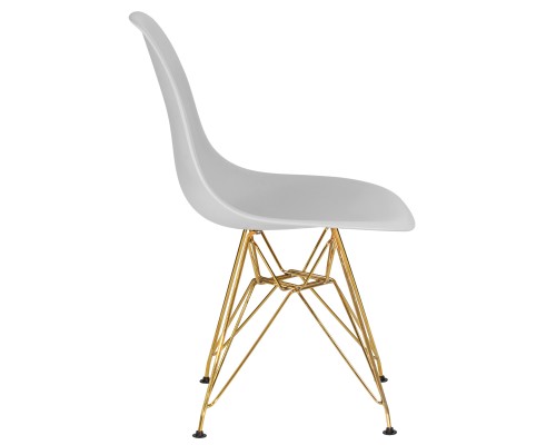 Стул обеденный DOBRIN DSR, ножки золотые, цвет светло-серый (GR-01)