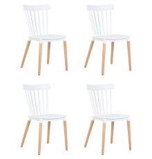 Набор 4 шт Стул обеденный DOBRIN THEO, ножки светлый бук, цвет белый (W-02)