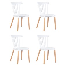Набор 4 шт Стул обеденный DOBRIN THEO, ножки светлый бук, цвет белый (W-02)