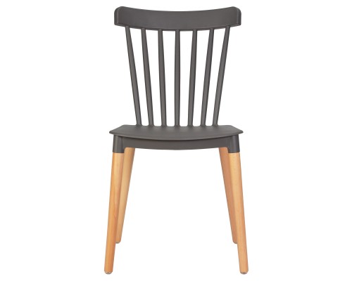 Набор 4 шт Стул обеденный DOBRIN THEO, ножки светлый бук, цвет темно-серый (GR-04)