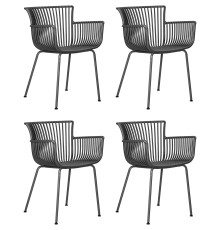 Набор 4 шт Стул обеденный DOBRIN ROSS, темно-серый (GR-04) без подушки