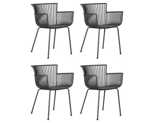 Набор 4 шт Стул обеденный DOBRIN ROSS, темно-серый (GR-04) без подушки