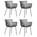 Набор 4 шт Стул обеденный DOBRIN ROSS, темно-серый (GR-04) без подушки