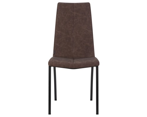 Стул обеденный DOBRIN MARK, черные ножки, коричневая винтажная экокожа (RU-05)