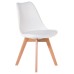 Стул обеденный DOBRIN JERRY SOFT, ножки светлый бук, цвет сиденья белый (W-02)