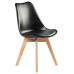 Стул обеденный DOBRIN JERRY SOFT, ножки светлый бук, цвет сиденья чёрный (B-03)