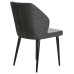 Стул обеденный DOBRIN KEVIN, черные матовые ножки, Сиденье серая ткань FC-09, Спинка антрацит кожзам RU-08