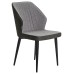 Стул обеденный DOBRIN KEVIN, черные матовые ножки, Сиденье серая ткань FC-09, Спинка антрацит кожзам RU-08