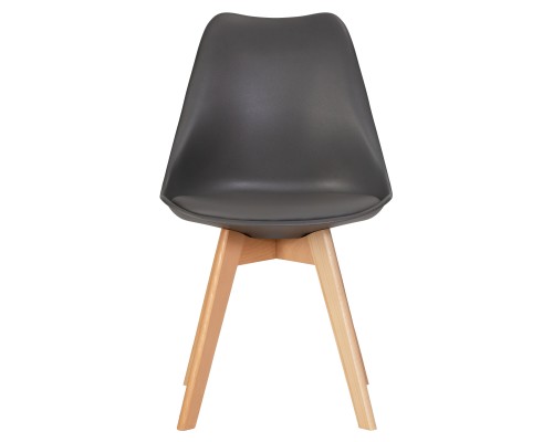 Стул обеденный DOBRIN JERRY SOFT, ножки светлый бук, цвет сиденья темно-серый (G-04)