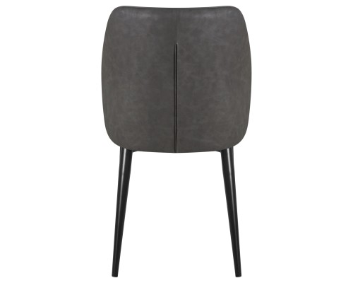 Стул обеденный DOBRIN KEVIN, черные матовые ножки, Сиденье серая ткань FC-09, Спинка антрацит кожзам RU-08