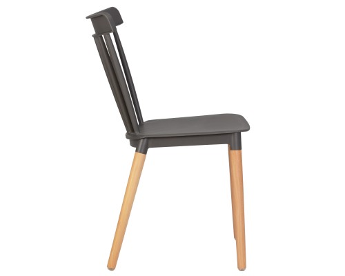 Набор 4 шт Стул обеденный DOBRIN THEO, ножки светлый бук, цвет темно-серый (GR-04)