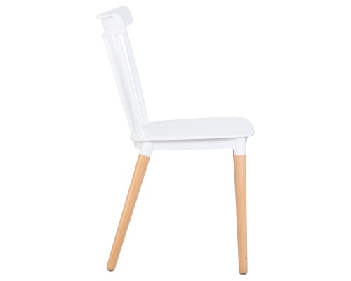 Набор 4 шт Стул обеденный DOBRIN THEO, ножки светлый бук, цвет белый (W-02)