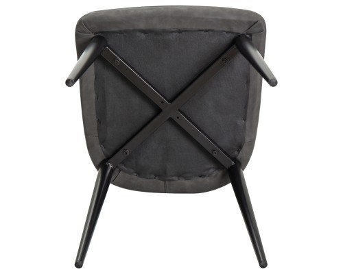 Стул обеденный DOBRIN KEVIN, черные матовые ножки, Сиденье серая ткань FC-09, Спинка антрацит кожзам RU-08