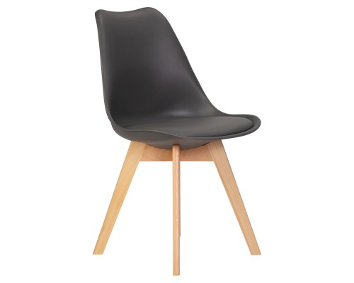 Стул обеденный DOBRIN JERRY SOFT, ножки светлый бук, цвет сиденья темно-серый (G-04)