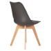 Стул обеденный DOBRIN JERRY SOFT, ножки светлый бук, цвет сиденья темно-серый (G-04)