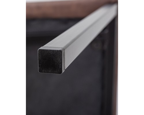 Стул обеденный DOBRIN MARK, черные ножки, коричневая винтажная экокожа (RU-05)