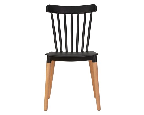 Набор 4 шт Стул обеденный DOBRIN THEO, ножки светлый бук, цвет черный (B-03)