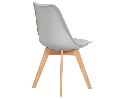 Набор 4 шт Стул обеденный DOBRIN JERRY SOFT, ножки светлый бук, цвет сиденья светло-серый (GR-01)