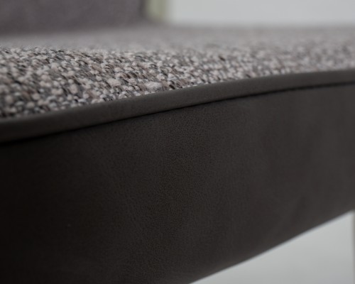 Стул обеденный DOBRIN KEVIN, черные матовые ножки, Сиденье серая ткань FC-09, Спинка антрацит кожзам RU-08