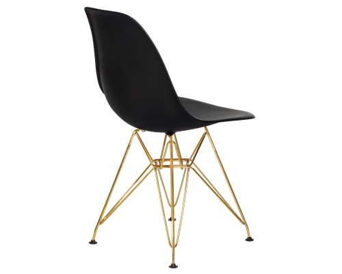 Стул обеденный DOBRIN DSR, ножки золотые, цвет чёрный (B-03)