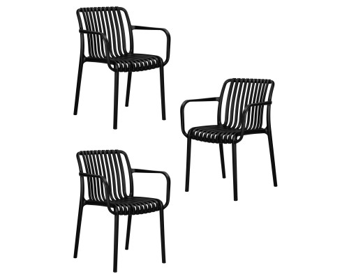 Набор 3 шт Стул обеденный DOBRIN WALTER ARM, черный (B-03)