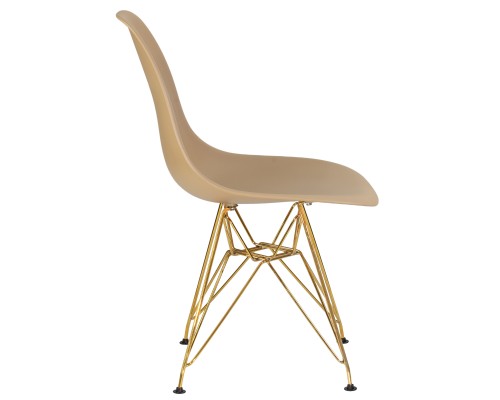 Стул обеденный DOBRIN DSR, ножки золотые, цвет бежевый (GR-03)