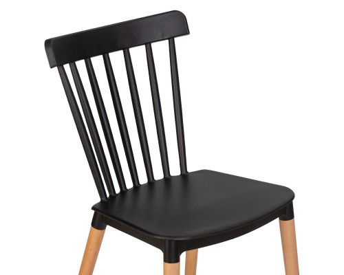 Набор 4 шт Стул обеденный DOBRIN THEO, ножки светлый бук, цвет черный (B-03)