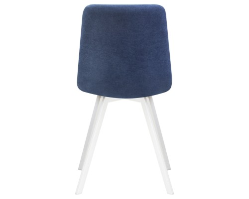 Стул обеденный DOBRIN ALEX SQUARE, белые ножки, синяя ткань (UF860-14B)