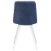 Стул обеденный DOBRIN ALEX SQUARE, белые ножки, синяя ткань (UF860-14B)