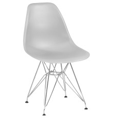 Стул обеденный DOBRIN DSR, ножки хром, цвет светло-серый (GR-01)