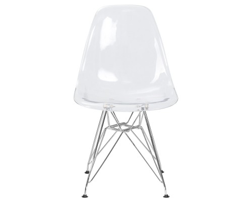 Набор 4 шт Стул обеденный DOBRIN DSR CASPER, ножки хром, цвет прозрачный