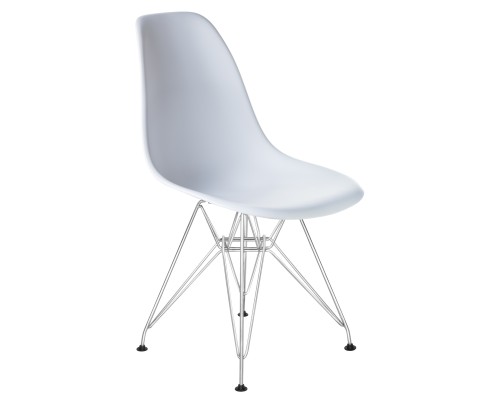 Стул обеденный DOBRIN DSR, ножки хром, цвет белый (W-02)