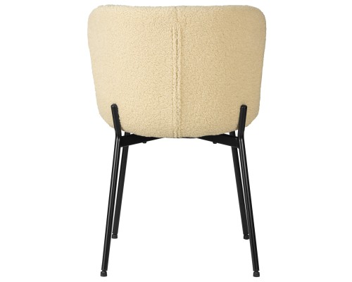 Стул обеденный DOBRIN MILO, черные ножки, кремовый букле (UF992-02)