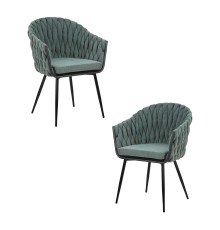 Набор 2 шт Стул обеденный DOBRIN MATILDA, зеленая ткань (LAR 275-23)