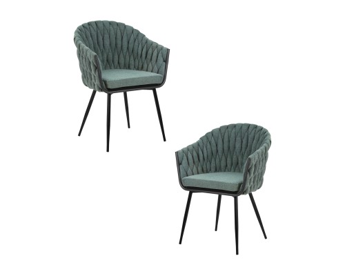 Набор 2 шт Стул обеденный DOBRIN MATILDA, зеленая ткань (LAR 275-23)