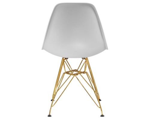 Стул обеденный DOBRIN DSR, ножки золотые, цвет светло-серый (GR-01)