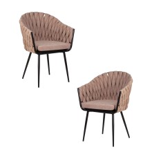 Набор 2 шт Стул обеденный DOBRIN MATILDA, коричневая ткань (LAR 275-3)