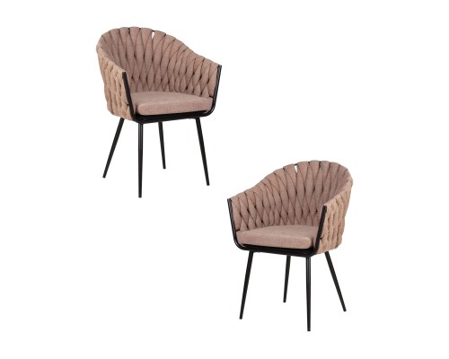 Набор 2 шт Стул обеденный DOBRIN MATILDA, коричневая ткань (LAR 275-3)