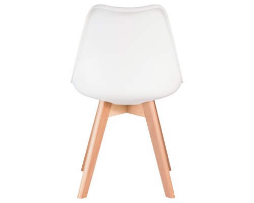 Стул обеденный DOBRIN JERRY SOFT, ножки светлый бук, цвет сиденья белый (W-02)