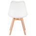 Стул обеденный DOBRIN JERRY SOFT, ножки светлый бук, цвет сиденья белый (W-02)