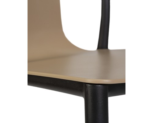 Набор 4 шт Стул обеденный DOBRIN ADAM, черный/бежевый