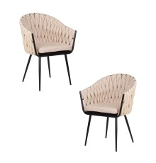 Набор 2 шт Стул обеденный DOBRIN MATILDA, бежевая ткань (LAR 275-1)