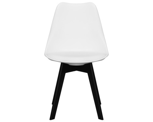 Стул обеденный DOBRIN HARRY, цвет сиденья белый (W-02), ножки пластик черные (В-03)