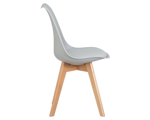 Набор 4 шт Стул обеденный DOBRIN JERRY SOFT, ножки светлый бук, цвет сиденья светло-серый (GR-01)